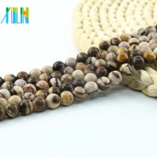 L-0145 AAA Grade Australian Zebra Jasper Rounds Mixed Color Brown Beads Natural Matte Gemstone Beads